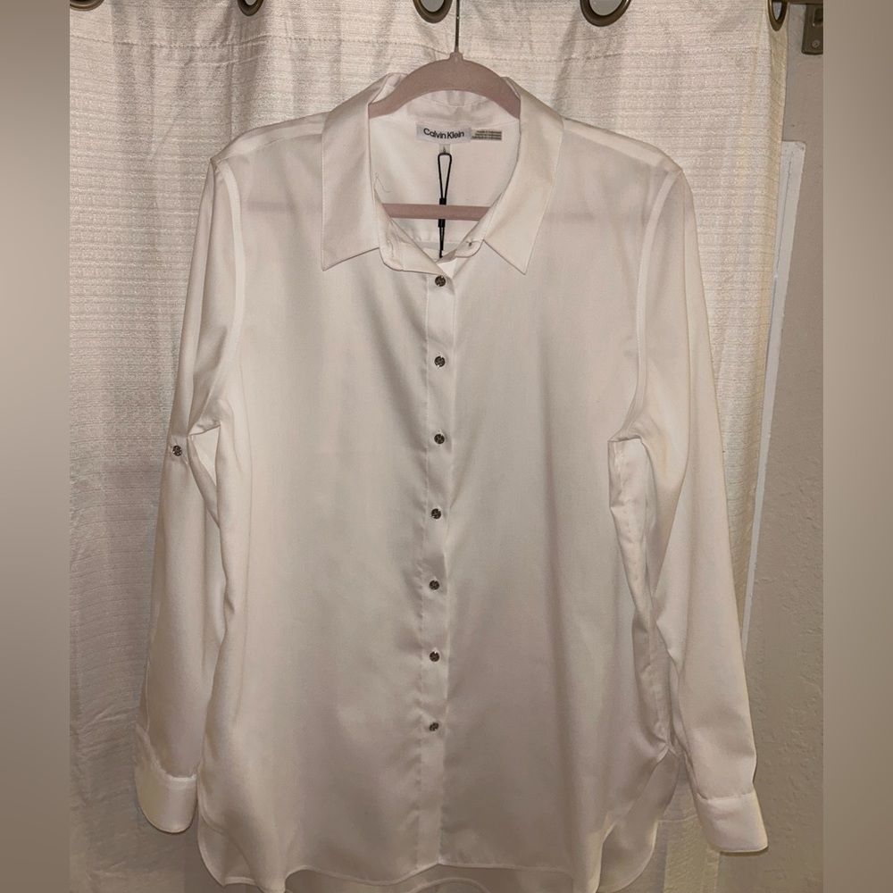Calvin Klein White Button-Down Shirt